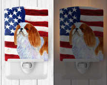 Load image into Gallery viewer, USA American Flag with English Toy Spaiel USA Ceramic Night Light SS4034CNL