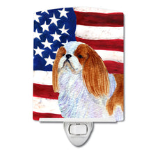 Load image into Gallery viewer, USA American Flag with English Toy Spaiel USA Ceramic Night Light SS4034CNL