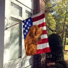 Load image into Gallery viewer, USA American Flag with Sussex Spaniel Flag Canvas House Size