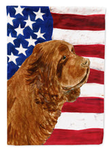 Load image into Gallery viewer, USA American Flag with Sussex Spaniel Flag Canvas House Size