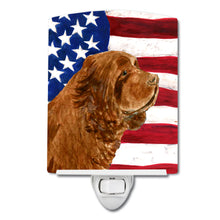 Load image into Gallery viewer, USA American Flag with Sussex Spaniel Ceramic Night Light SS4037CNL