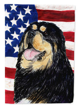 Load image into Gallery viewer, USA American Flag with Tibetan Mastiff Flag Canvas House Size