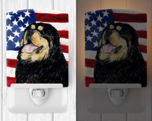 Load image into Gallery viewer, USA American Flag with Tibetan Mastiff Ceramic Night Light SS4039CNL