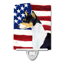 Load image into Gallery viewer, USA American Flag with Basenji Ceramic Night Light SS4041CNL