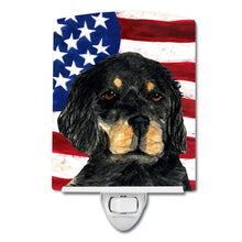 Load image into Gallery viewer, USA American Flag with Gordon Setter Ceramic Night Light SS4042CNL