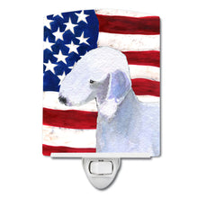Load image into Gallery viewer, USA American Flag with Bedlington Terrier Ceramic Night Light SS4045CNL