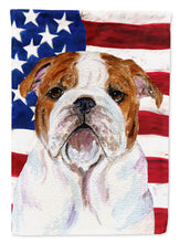 Load image into Gallery viewer, USA American Flag with Bulldog English Flag Canvas House Size