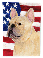 Load image into Gallery viewer, USA American Flag with French Bulldog Flag Canvas House Size