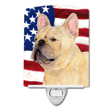 Load image into Gallery viewer, USA American Flag with French Bulldog Ceramic Night Light SS4047CNL