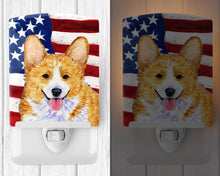 Load image into Gallery viewer, USA American Flag with Corgi Ceramic Night Light SS4048CNL