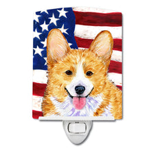 Load image into Gallery viewer, USA American Flag with Corgi Ceramic Night Light SS4048CNL