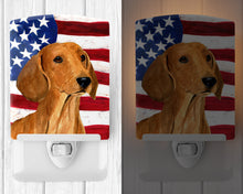 Load image into Gallery viewer, USA American Flag with Dachshund Ceramic Night Light SS4049CNL