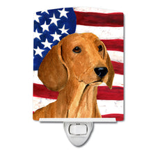 Load image into Gallery viewer, USA American Flag with Dachshund Ceramic Night Light SS4049CNL