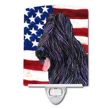 Load image into Gallery viewer, USA American Flag with Briard Ceramic Night Light SS4052CNL