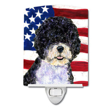 Load image into Gallery viewer, USA American Flag with Portuguese Water Dog Ceramic Night Light SS4053CNL