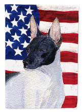 Load image into Gallery viewer, USA American Flag with Rat Terrier Flag Canvas House Size