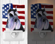 Load image into Gallery viewer, USA American Flag with Schnauzer Ceramic Night Light SS4056CNL
