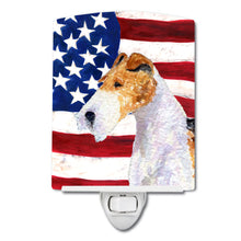 Load image into Gallery viewer, USA American Flag with Fox Terrier Ceramic Night Light SS4057CNL