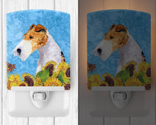 Load image into Gallery viewer, Fox Terrier in Summer Flowers Ceramic Night Light SS4111CNL