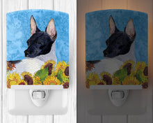 Load image into Gallery viewer, Rat Terrier in Summer Flowers Ceramic Night Light SS4113CNL