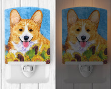 Load image into Gallery viewer, Corgi in Summer Flowers Ceramic Night Light SS4119CNL