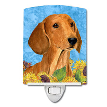 Load image into Gallery viewer, Dachshund in Summer Flowers Ceramic Night Light SS4120CNL