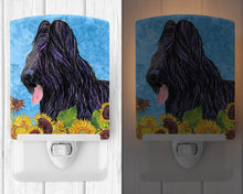 Load image into Gallery viewer, Briard in Summer Flowers Ceramic Night Light SS4123CNL