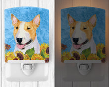 Load image into Gallery viewer, Bull Terrier in Summer Flowers Ceramic Night Light SS4129CNL