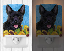Load image into Gallery viewer, Australian Kelpie in Summer Flowers Ceramic Night Light SS4131CNL
