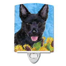 Load image into Gallery viewer, Australian Kelpie in Summer Flowers Ceramic Night Light SS4131CNL