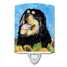 Load image into Gallery viewer, Tibetan Mastiff in Summer Flowers Ceramic Night Light SS4145CNL