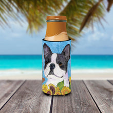 Load image into Gallery viewer, Boston Terrier in Summer Flowers Slim Can Hugger – Fun &amp; Functional Drink Coolers SS4149MUK