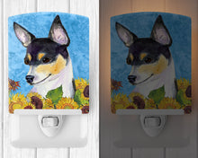 Load image into Gallery viewer, Fox Terrier in Summer Flowers Ceramic Night Light SS4151CNL