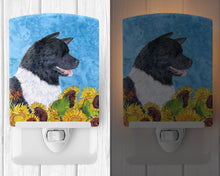 Load image into Gallery viewer, Akita in Summer Flowers Ceramic Night Light SS4154CNL