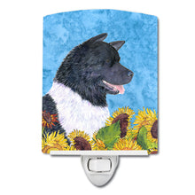 Load image into Gallery viewer, Akita in Summer Flowers Ceramic Night Light SS4154CNL