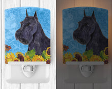 Load image into Gallery viewer, Schnauzer in Summer Flowers Ceramic Night Light SS4156CNL
