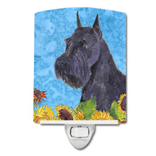Load image into Gallery viewer, Schnauzer in Summer Flowers Ceramic Night Light SS4156CNL