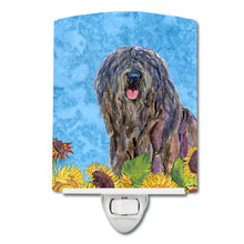 Load image into Gallery viewer, Bergamasco Sheepdog in Summer Flowers Ceramic Night Light SS4157CNL