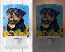 Load image into Gallery viewer, Rottweiler in Summer Flowers Ceramic Night Light SS4158CNL