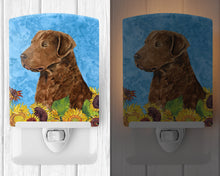 Load image into Gallery viewer, Curly Coated Retriever in Summer Flowers Ceramic Night Light SS4165CNL