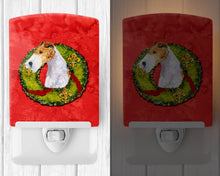 Load image into Gallery viewer, Fox Terrier Cristmas Wreath Ceramic Night Light SS4168CNL