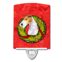 Load image into Gallery viewer, Fox Terrier Cristmas Wreath Ceramic Night Light SS4168CNL