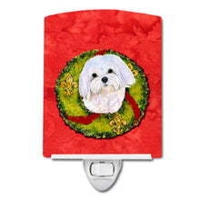 Load image into Gallery viewer, Maltese Cristmas Wreath Ceramic Night Light SS4172CNL