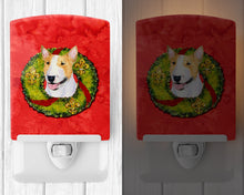 Load image into Gallery viewer, Bull Terrier Cristmas Wreath Ceramic Night Light SS4185CNL