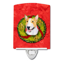 Load image into Gallery viewer, Bull Terrier Cristmas Wreath Ceramic Night Light SS4185CNL