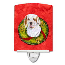 Load image into Gallery viewer, Clumber Spaniel Cristmas Wreath Ceramic Night Light SS4189CNL