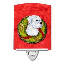 Load image into Gallery viewer, White Boxer Cristmas Wreath Ceramic Night Light SS4196CNL