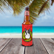 Load image into Gallery viewer, Boston Terrier Cristmas Wreath Slim Can Hugger – Fun &amp; Functional Drink Coolers SS4203MUK