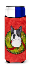 Load image into Gallery viewer, Boston Terrier Cristmas Wreath Slim Can Hugger – Fun &amp; Functional Drink Coolers SS4203MUK