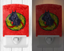 Load image into Gallery viewer, Schnauzer Cristmas Wreath Ceramic Night Light SS4210CNL